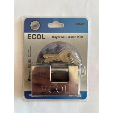 Ecol Kayar Milli 80 mm Asma Kilit - Anahtarlı Kilit
