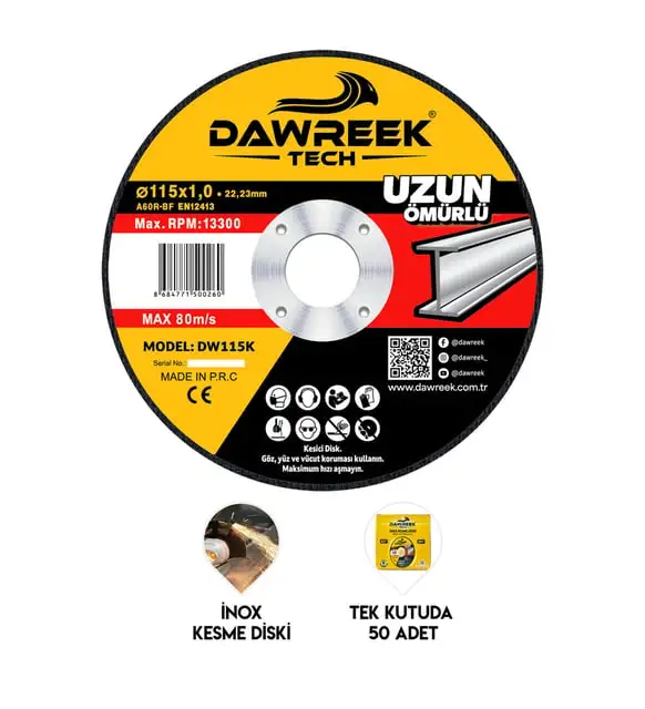 Dawreek İnox Kesme Diski SP115X1 50 Adet